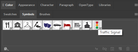 Symbols library showing symbol name Symbols library showing symbol name
